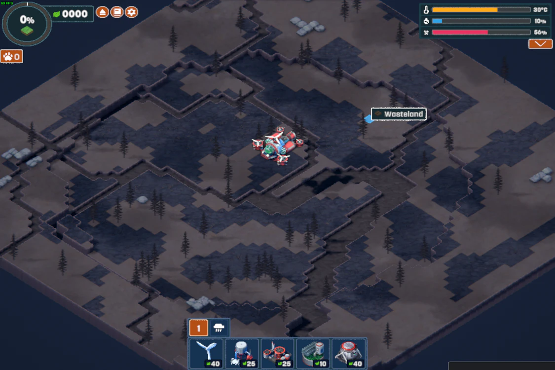 An example of how the map looks at the outset