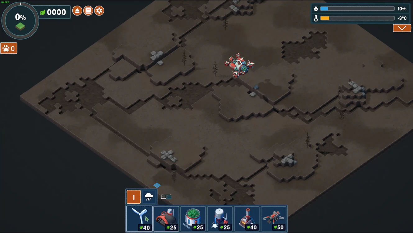 An example of how the map looks at the outset